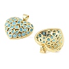 Brass Micro Pave Sky Blue Cubic Zirconia Pendants CU-CBA6938-07G-01-2