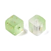 Frosted Glass Beads with Golden Glitter Powder DGLA-NH001-8mm-01D-2