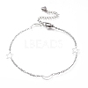 304 Stainless Steel Cable Chain Anklets AJEW-M026-07P-1