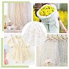 Daisy Pattern Embroidered Polyester Tulle Lace Fabric DIY-WH0409-66-6