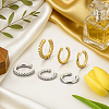12Pcs 6 Styles Brass C-Shaped Cuff Earrings EJEW-GO0003-29-3