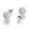 Gifts for Her Valentines Day 925 Sterling Silver Austrian Crystal Rhinestone Ball Stud Earrings for Girl Q286H021-3