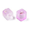 Frosted Glass Beads with Golden Glitter Powder DGLA-NH001-8mm-01I-2