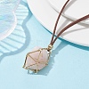 Brass Bar Link Chains Macrame Pouch Empty Stone Holder for Pendant Necklace Making NJEW-JN04488-01-2