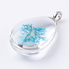 Glass Dried Flower Pendants GLAA-K018-D-2