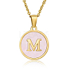Natural Shell Initial Letter Pendant Necklace LE4192-3-1