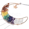Brass Wire Wrapped Chakra Natural Gemstone Chips Hanging Ornaments AJEW-B028-01G-02-3