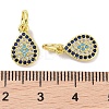Real 18K Gold Plated Brass Micro Pave Cubic Zirconia Pendants KK-L209-043G-01-3