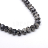 Faceted Rondelle Dyed Natural Sesame Jasper/Kiwi Jasper Bead Strands X-G-R343-6x8-20-2
