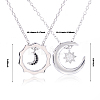 Sun Moon Star Friendship Couple Necklace for 2 Best Friend Necklace for 2 Sun and Moon Matching Couple Necklace Jewelry Gifts for Women Men JN1113A-2