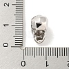 Brass Micro Pave Clear Cubic Zirconia Beads ZIRC-P119-17B-P-3