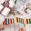 2Rolls 2 Styles Stripe Pattern Printed Polyester Grosgrain Ribbon OCOR-TA0001-37F-5