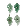 Natural Green Aventurine Carved Pendants G-K372-06G-04-1