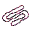 Natural Dyed Malaysia Jade Tumble Stone Nuggets Beaded Long Necklaces for Women NJEW-F340-A08-2