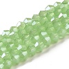 Imitation Jade Electroplate Glass Beads Strands EGLA-F029-J4mm-A01-1