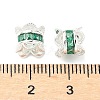Brass Micro Pave Cubic Zirconia European Beads KK-A254-06S-01-2