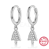 Anti-Tarnish Christmas Trees Cubic Zirconia Dangle Hoop Earrings JT3219-1-1