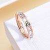 304 Stainless Steel with Crystal Rhinestone Finger Rings FS-WGF5DC4-02-2