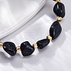Synthetic Blue Goldstone Beaded Bracelets for Women G-P563-07P-13-2