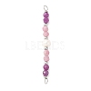 Faceted Round Natural Ruby & Pink Tourmaline & Potato Natural Cultured Freshwater Pearl Beaded Connector Charms PALLOY-JF03532-09-1