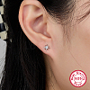 Rhodium Plated Sterling Silver Stud Earrings for Women PD9987-2-3