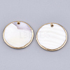 Electroplate Freshwater Shell Pendants SHEL-T012-06-2