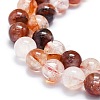 Natural Red Hematoid Quartz/Ferruginous Quartz Beads Strands G-K245-A02-04-3