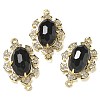 Natural Mixed stone Faceted Oval Connector Charms G-G181-06G-06-1