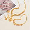 Hollow Sunflower & Teardrop Alloy Bracelets & Earrings & Necklaces & Rings Sets for Women JY5579-1