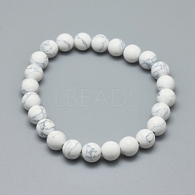 Synthetic Turquoise Jasper Bead Stretch Bracelets BJEW-K212-A-009-1