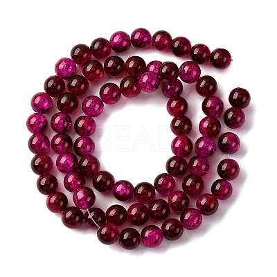 Spray Painted Crackle Glass Beads Strands CCG-Q002-12mm-08-1