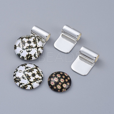 Brass Glue-on Flat Pad Bails X-KK-D519-B-S-1