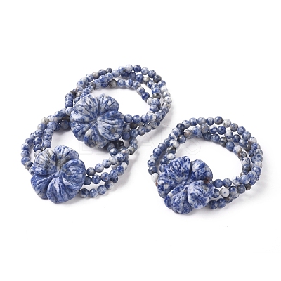 Natural Sodalite Multi-strand Stretch Bracelets BJEW-L672-A03-1