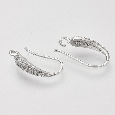 Brass Micro Pave Cubic Zirconia Earring Hooks LS-ZIRC-Q022-035P-NF-1