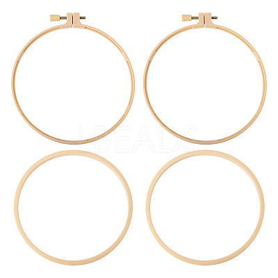 Plastic Imitation Bamboo Cross Stitch Embroidery Hoops TOOL-TADJ0001-03D-1