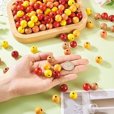 240Pcs 6 Colors Natural Wooden Beads WOOD-TA0002-74D-1