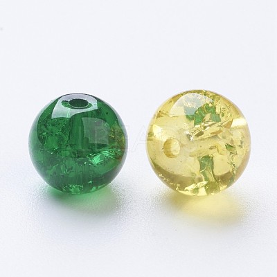 Baking Paint Crackle Glass Beads DGLA-X0006-8mm-07-1