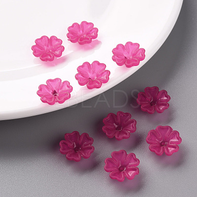 Transparent Frosted Acrylic Bead Caps MACR-S371-04A-706-1