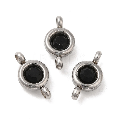 304 Stainless Steel Single Rhinestone Connector Charms STAS-E194-13P-03-1