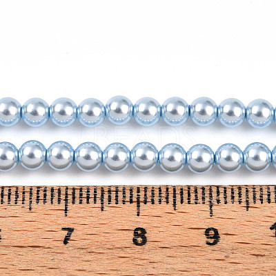 Baking Paint Pearlized Glass Pearl Bead Strands HY-N002-4mm-A05-1