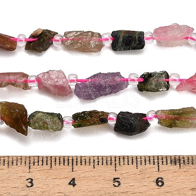 Raw Rough Natural Multicolor Tourmaline Beads Strands GG-CBAA9B4-F01-1