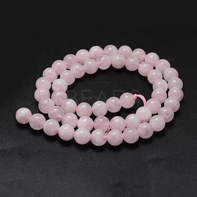 Pink Color Natural Madagascar Rose Quartz Beads Strands G-K285-33-6mm-01-1