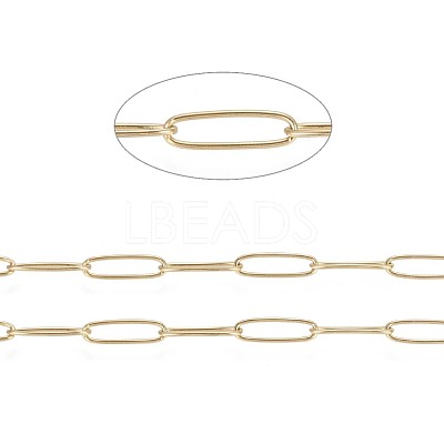 3.28 Feet Ion Plating(IP) 304 Stainless Steel Paperclip Chains X-CHS-F010-01C-G-1