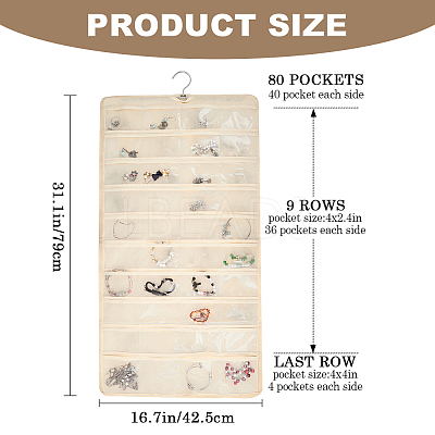1Pc Non-Woven Fabrics Jewelry Hanging Bag AJEW-CP0007-97-1