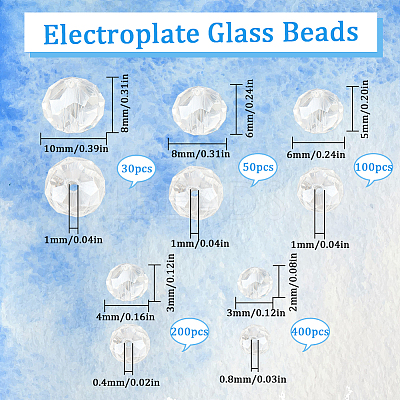 Electroplate Glass Beads Strands EGLA-SC0001-25E-1