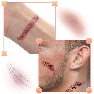 27Pcs Removable Scar Temporary Tattoos DIY-SP0005-66A-1