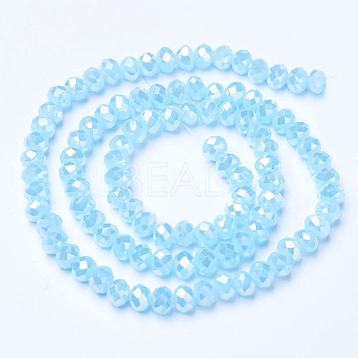 Electroplate Glass Beads Strands EGLA-A034-J4mm-B05-1