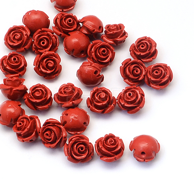 Flower Cinnabar Beads CARL-Q003-07-1