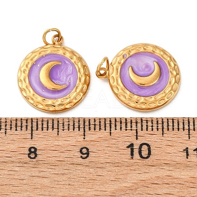 304 Stainless Steel Enamel Pendants STAS-U061-34G-B03-1
