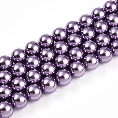 Baking Paint Pearlized Glass Pearl Bead Strands HY-N002-8mm-A14-1